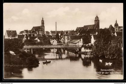 AK Donauwörth, Wörnitz mit Kirche