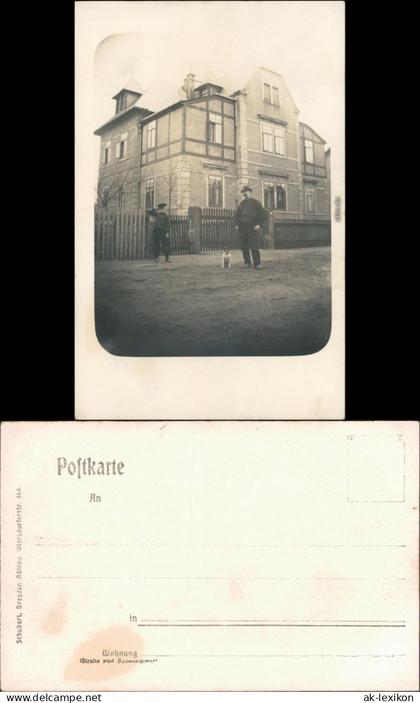 Ansichtskarte Dresden Personen vor Stadtvilla 1913