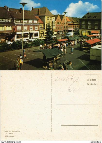 Ansichtskarte Dülmen Markt, Markttreiben 1974