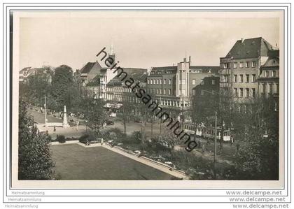 Düsseldorf - Adolf-Hitler-Platz - Königs-Allee - Strassenbahn - Foto-AK 30er Jahre