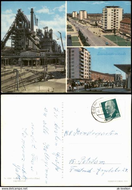 Eisenhüttenstadt 3-Bild: Straßen und Eisenhütte 1968