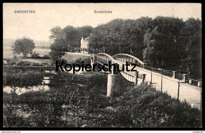 ALTE POSTKARTE EMSDETTEN EMSBRÜCKE EMS 1916 Brücke Ansichtskarte cpa postcard AK