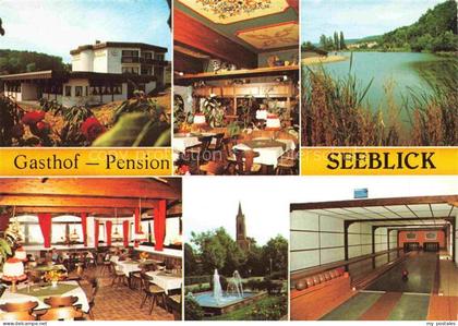 Eppingen Gasthof-Pension-Seeblick Gaststube Restaurant See Kirche Springbrunnen