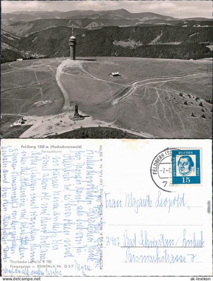 Ansichtskarte Feldberg Feldberg - Schwarzwald - Fernsehturm 1965