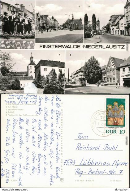 Finsterwalde Finsterwalde Thälmannstraße, Schloß, Postamt  Thälmannstraße 1978