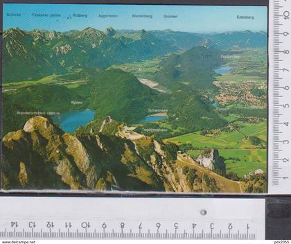 Füssen-Schwangau Ostallgäu Panorama gelaufen  AK 175