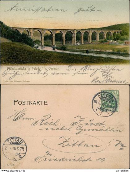Ansichtskarte Hetzdorf-Flöha (Sachsen) Flöhatalbrücke b. Oederan. 1905