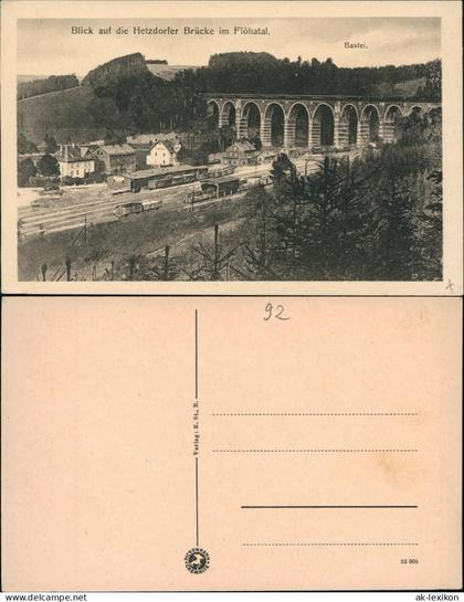 Hetzdorf-Flöha (Sachsen) Bahnhof Hetzdorfer Brücke im Flöhatal. 1918