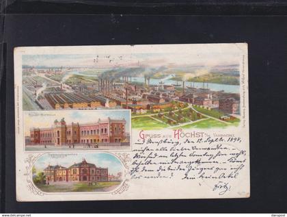 Dt. Reich Litho Höchst 3 Ansichten 1898