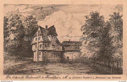 FRANKFURT AM MAIN Historische Gerbermuehle zu Lebzeiten Goethes und Mariannes vo
