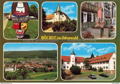 Hoechst am Main Hoechst FRANKFURT AM MAIN Hinweisschild Kirche Brunnen Panorama