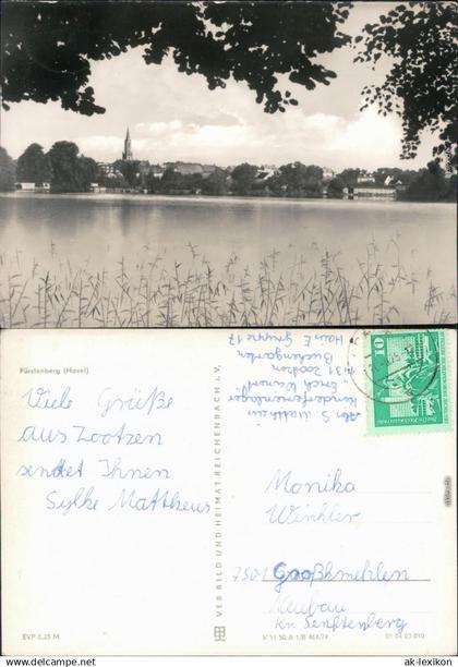 Ansichtskarte Fürstenberg/Havel Panorama-Ansicht 1975