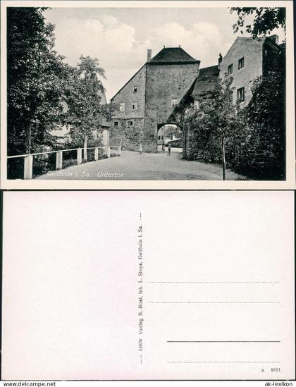 Ansichtskarte Geithain Untertor mit Kindern 1932