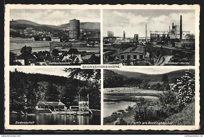 AK Georgsmarienhütte, Klöckner-Werke, Badeanstalt, Partie am Bardinghaushof