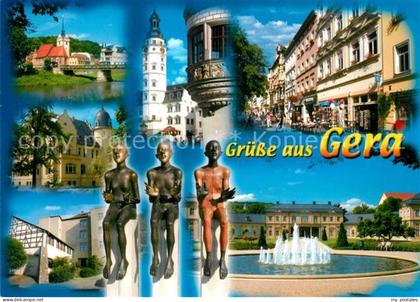 Gera Stadtansichten Otto Dix Stadt Brunnen Statuen