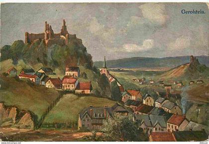 Carte Postale Ancienne - Allemagne - Rheinland-Pfalz - Gerolstein - Gerolstein mit löwenburg und auberg eifel - Art illu