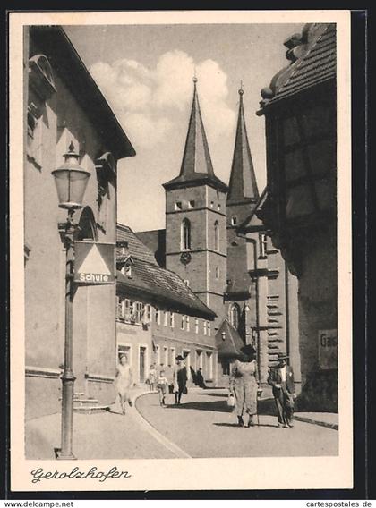 AK Gerolzhofen, Ortsansicht m. Schule