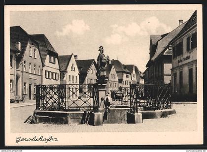 AK Gerolzhofen, Platz mit Brunnen