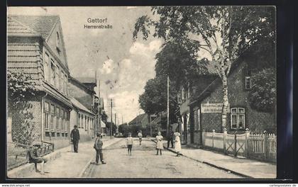 AK Gettorf, Herrenstrasse mit Bäckerei & Konditorei