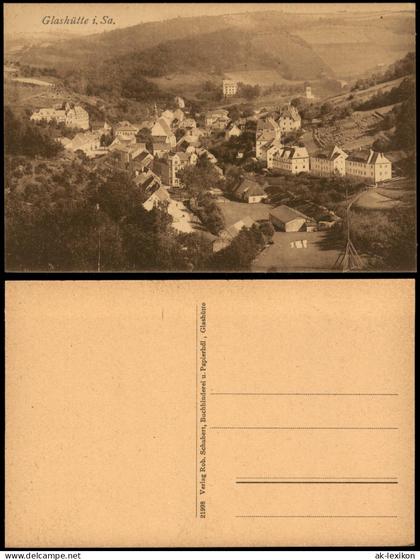 Ansichtskarte Glashütte Ortsblick 1922
