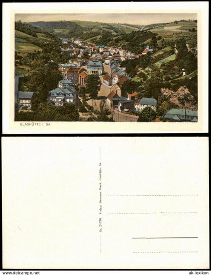 Ansichtskarte Glashütte Straßenblick 1928