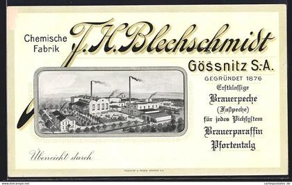 AK Gössnitz / S.-A., Chemische Fabrik F. H. Blechschmidt