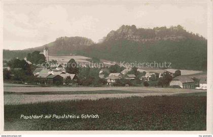 Papstdorf Gohrisch Koenigstein Sachsen mit Papststein und Gohrisch