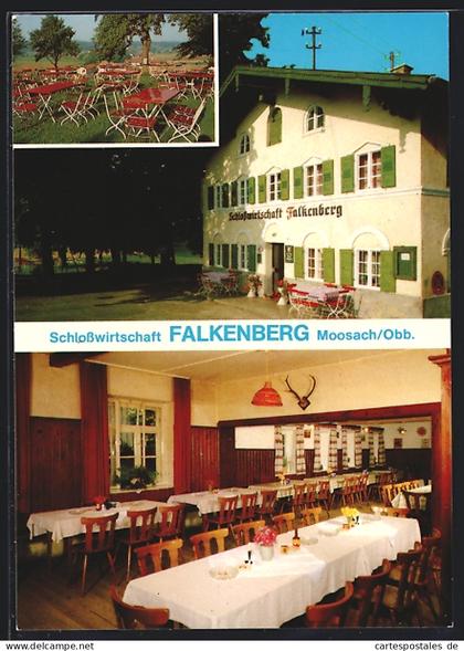 AK Moosach b. Grafing, Gasthaus Schlosswirtschaft Falkenberg