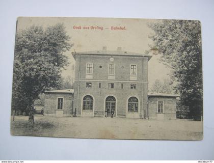 GRAFING , Bahnhof  , schöne Karte um  1910