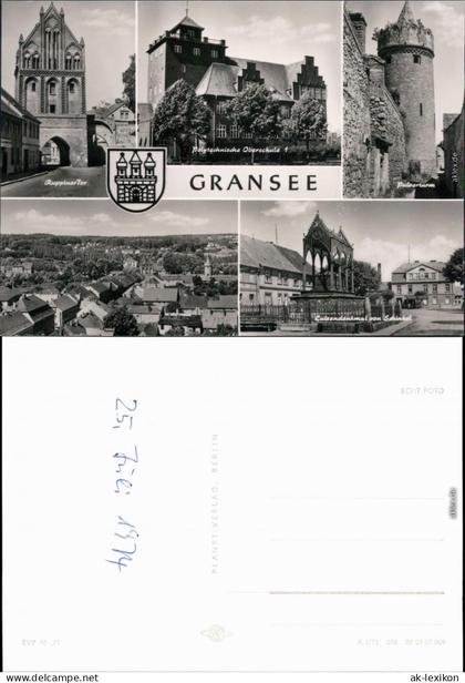 Gransee Ruppiner Tor, Oberschule, Pulverturm, Panorama, Lubendenkmal 1973