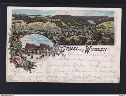 Litho Wyhlen 1905 Soldatenkarte