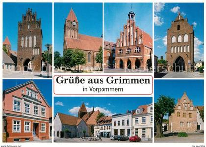 Grimmen Muehlentor Kirche Rathaus Greifswalder Tor Muehlenstrasse Markt Alte Sch