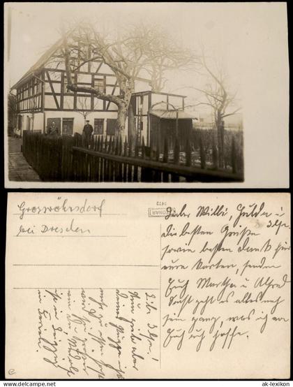 Ansichtskarte Großröhrsdorf Fachwerkhaus 1928
