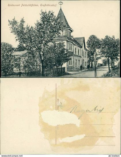 Ansichtskarte Großröhrsdorf Partie am Restaurant Feldschlößchen 1911
