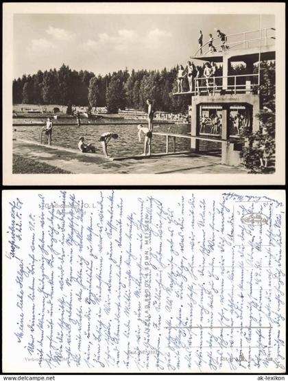 Großröhrsdorf Schwimmbad, Kinder auf Sprungturm zur DDR-Zeit 1958