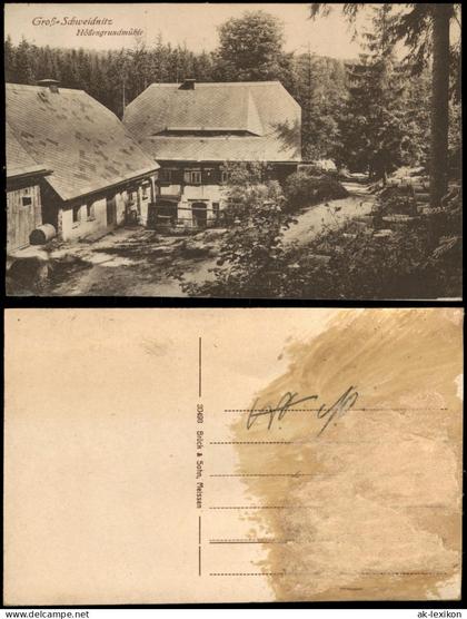 Ansichtskarte Großschweidnitz (OL) Swóńca Höllengrundmühle 1917