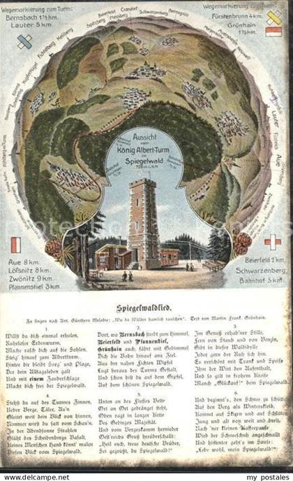 Gruenhain-Beierfeld Koenig Albert Turm im Spiegelwald Aussichtsturm Spiegelwaldl