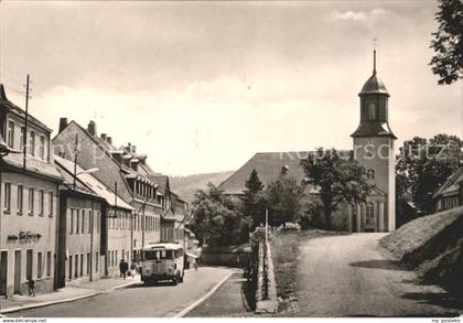 Gruenhain Erzgebirge Kirchenpartie Bus