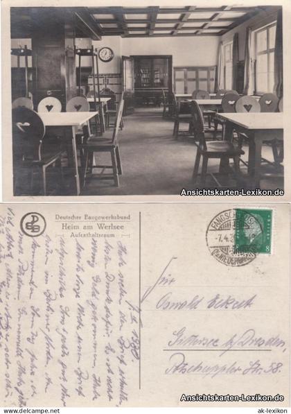 Ansichtskarte Grünheide (Mark) Aufenthaltsraum - Heim am Werlsee 1930
