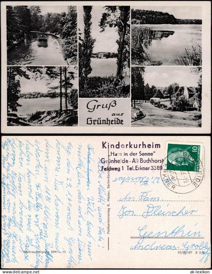 Ansichtskarte Grünheide (Mark) MB: Straße,  Schiff 1962  gel. Landpoststempel