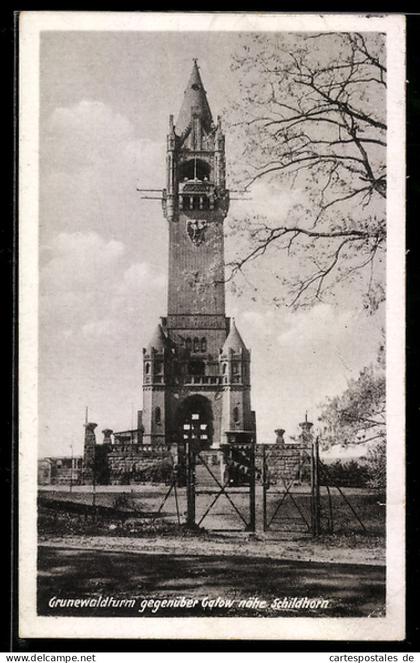 AK Grunewald, Grunewaldturm gegenüber Gatow, nahe Schildhorn