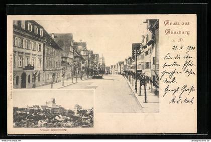 AK Günzburg a. D., Strassenpartie, Schloss Reisensburg