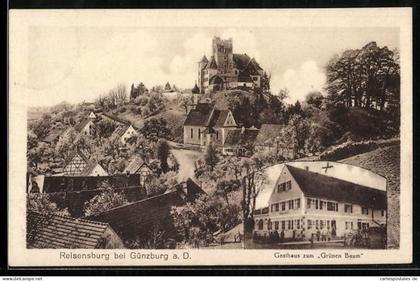 AK Reisensburg b. Günzburg, Gasthaus zum Grünen Baum, Ortsansicht