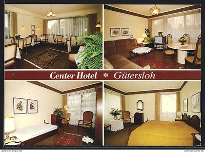 AK Gütersloh, Center Hotel, Innenansichten, Köker Str. 6-8