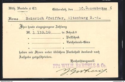 AK Gütersloh, Wilhelm Bartels & Co.