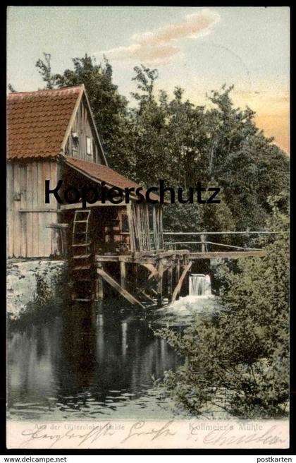 ALTE POSTKARTE AUS DER GÜTERSLOHER HEIDE KOLLMEIER'S MÜHLE GÜTERSLOH Wassermühle mill moulin Ansichtskarte postcard cpa