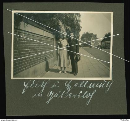 orig. Foto um 1930 Ortspartie in Gütersloh Nordrhein Westfalen, Oldtimer