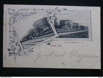 Hagenow in Mecklenburg , 1900 , Bahnhof , Ansichtskarte , AK , CPA !!