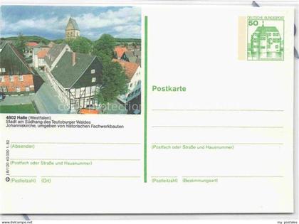 Halle  Westfalen Teilansicht mit Johanniskirche historische Fachwerkhaeuser