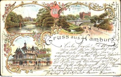 HAMBURG  CITY Botanischer Garten Faehrhaus St Pauli Karsten Miles Bruecke mit Se